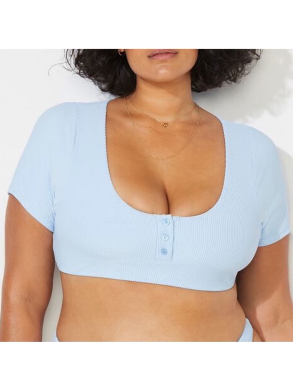 NWT Swimsuits For All “Everyday Slay” Ribbed Cropped Bikini Tee – Size Large